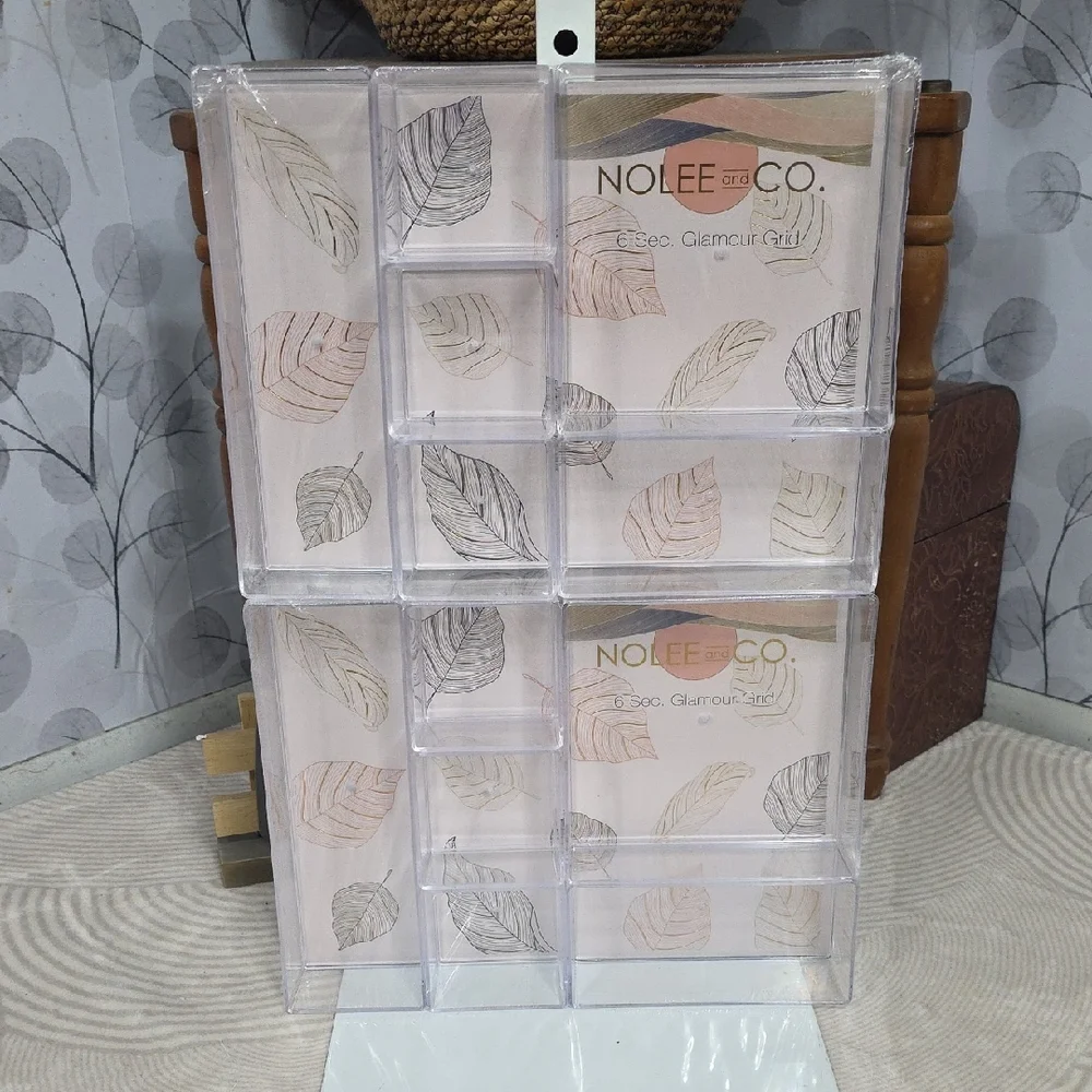 Nolee and Co. 6 Piece Glamour Grid Clear Acrylic Organizer - New Set of 2